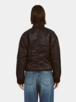 Bardot Black Satin Bomber Jacket