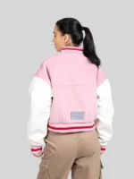 Cernucci Baby Pink Varsity Bomber Jacket