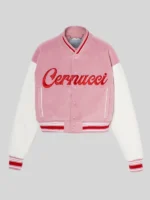 Cernucci Varsity Bomber Jacket Baby Pink