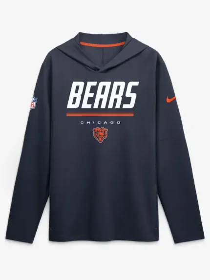 Chicago Bears Nike Sideline Game On Long Sleeve Hooded T-shirt