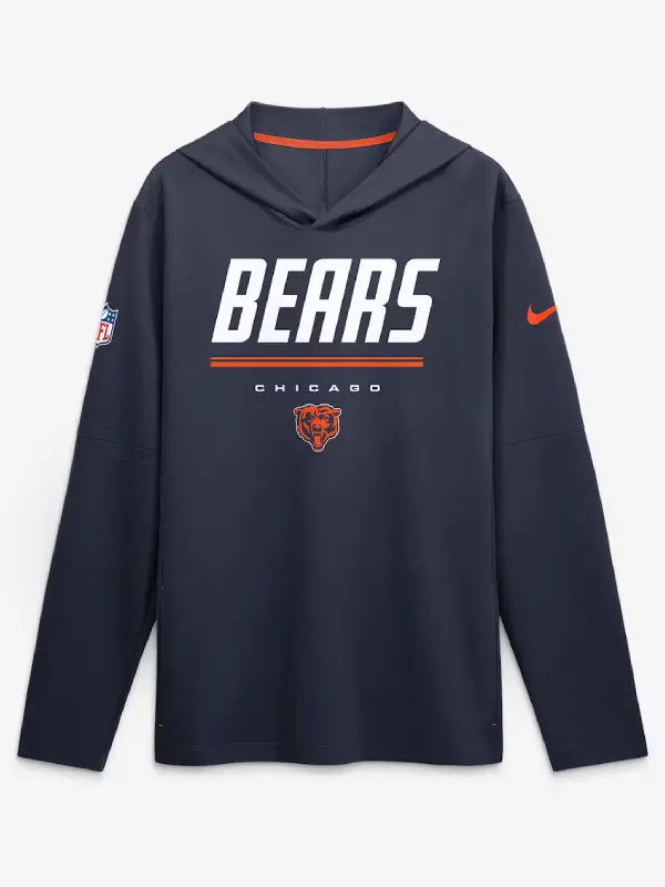 Chicago Bears Nike Sideline Game On Long Sleeve Hooded T-shirt Chicago Bears Nike Sideline Game On Long Sleeve Hooded T-shirt