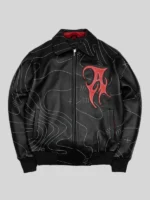 Chris Brown Auracles x Pelle Pelle Topography Black Leather Jacket