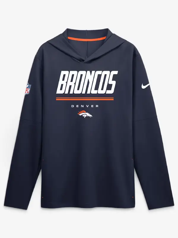 Denver Broncos Nike Sideline Game On Long Sleeve Hooded T-shirt Denver Broncos Nike Sideline Game On Long Sleeve Hooded T-shirt