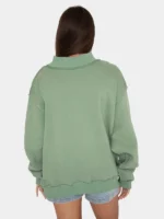 Dilly Dally Green Mock Neck Sweatshirt