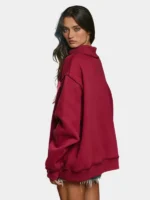 Dilly Dally Maroon Mock Neck Sweatshirt