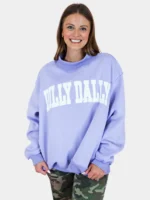 Dilly Dally Mockneck Sweatshirt Purple