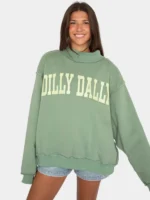 Dilly Dally Oversized Mockneck Sweatshirt Green