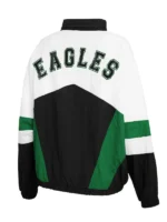 Erin Andrews Eagles Crinkle Hooded Windbreaker Jacket