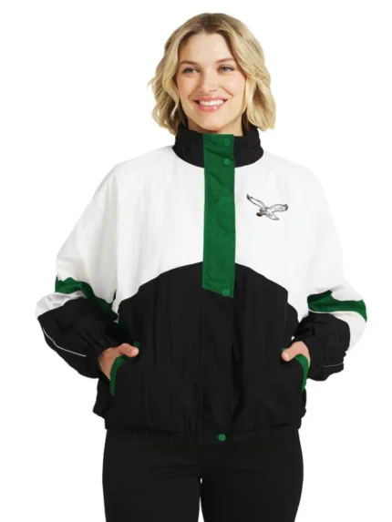 Erin Andrews Philadelphia Eagles Crinkle Windbreaker Jacket