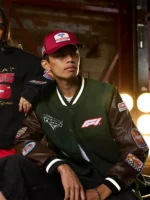 F1 x Disney Pixar Cars Lightning McQueen Varsity Jacket in Green