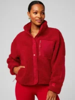 Fabletics Teddy Jacket Red
