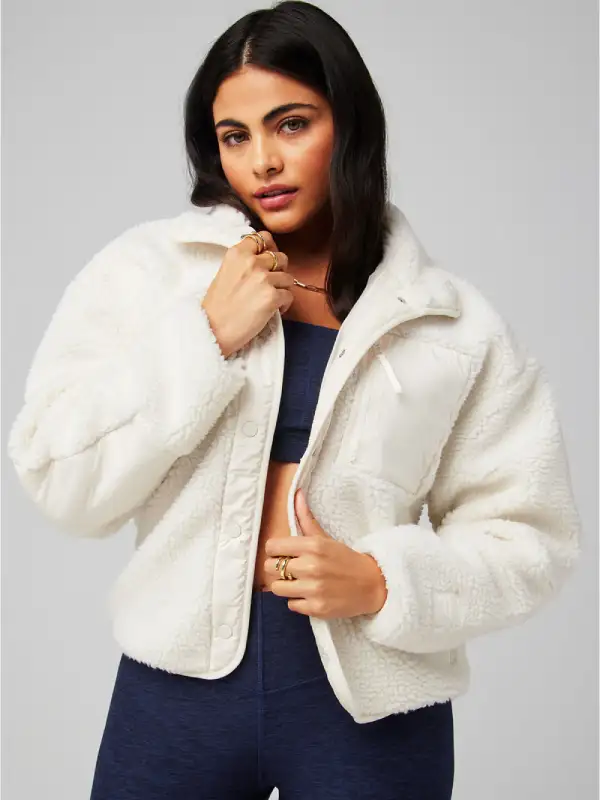 Fabletics Teddy Jacket White Fabletics Teddy Jacket White