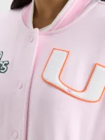 Fanatics x LoveShackFancy Miami White Varsity Jacket