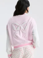 Fanatics x LoveShackFancy Pink White Varsity Jacket