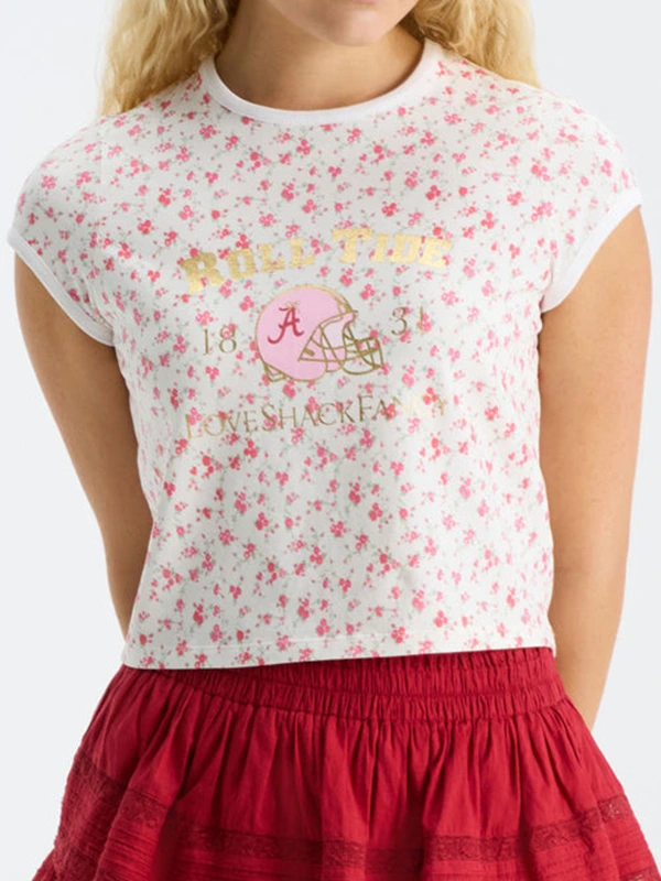 Fanatics x LoveShackFancy University of Alabama Marykate Ringer Tee Fanatics x LoveShackFancy University of Alabama Marykate Ringer Tee