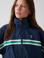 Gap × Malbon Textured Poplin Windbreaker Jacket Navy