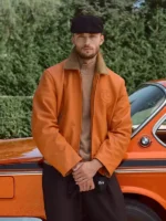 Hawthorne Flight Kith for BMW Orange Leather Jacket