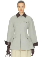 Helsa The Lady Hunting Jacket With Faux Leather Collar