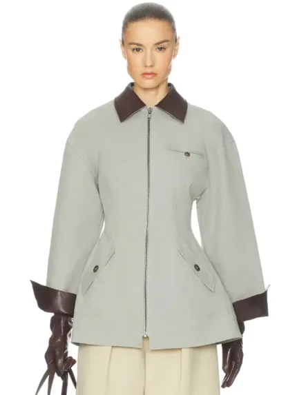 Helsa The Lady Hunting Jacket With Faux Leather Collar