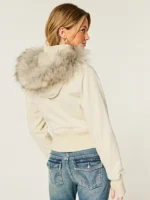 Hollister Peyton Twill Fur Hooded Jacket