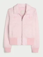 Hollister Twill Zip Up Jacket Pink