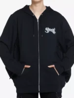 Hot Topic Ghost Bat Wing Girls Hoodie Black
