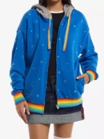 Hot Topic Nyan Cat Zip-Up Hoodie Blue