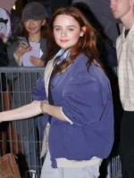 Joey King Miu Miu Fashion Show Paris Fashion Week Blue Jacket