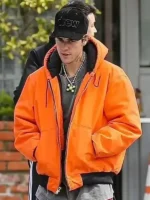 Justin Bieber Orange Hooded Jacket