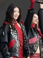 Katseye Lollapalooza Fest Black Leather Jacket