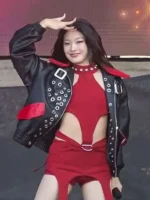 Katseye Lollapalooza Fest Jacket Black Leather