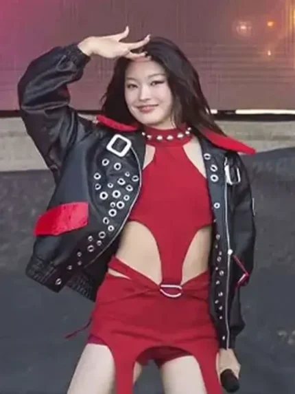 Katseye Lollapalooza Fest Jacket Black Leather
