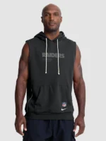 Las Vegas Raiders 2026 Black Nike Standard Issue Dri FIT Sideline Sleeveless Hoodie