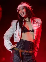 Lollapalooza Festival 2026 Jennie Grey Cropped Wool Military Bolero Jacket