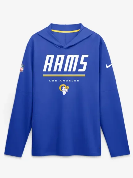 Los Angeles Rams Nike Sideline Game On Long Sleeve Hooded T-shirt