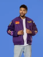 Marvel Comics Spider Man 90's Purple Varsity Jacket