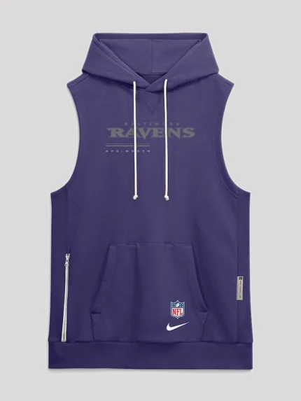 Men baltimore ravens 2026 sideline sleeveless hoodie