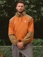 Men kith for bmw 2026 orange zip windbreaker jacket