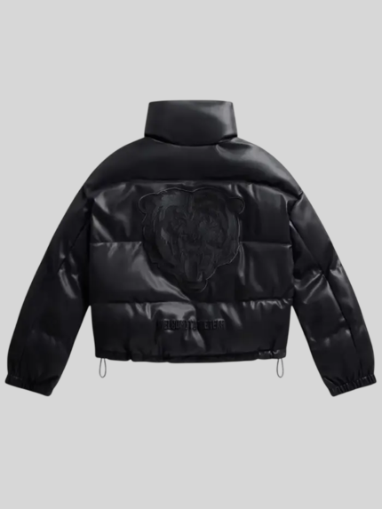 Men off season chicago bears faux leather puffer jacket