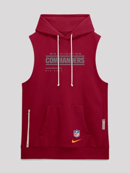 Men washington commanders 2026 sideline sleeveless hoodie