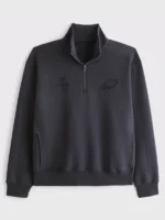 Men's Abercrombie & Fitch Black Philadelphia Eagles YPB neoKNIT MAX Half-Zip Top