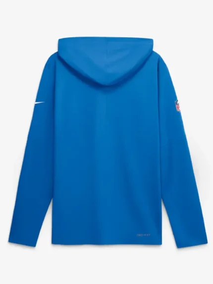 Men's Detroit Lions Nike Black Sideline Game On Lightweight Long Sleeve Hooded Dri-FIT Top