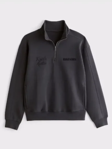 Men's Las Vegas Raiders Abercrombie & Fitch Black YPB neoKNIT MAX Half-Zip Top