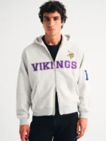 Men's Minnesota Vikings Abercrombie & Fitch Gray Fleece Full-Zip Hoodie
