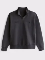 Men's New England Patriots Abercrombie & Fitch Black YPB neoKNIT MAX Half-Zip Top