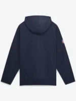 Men's New England Patriots Nike Navy Sideline Logo Glory Anorak Half-Zip Hooded Jacket