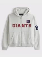 Men's New York Giants Abercrombie & Fitch Gray Fleece Full-Zip Hoodie