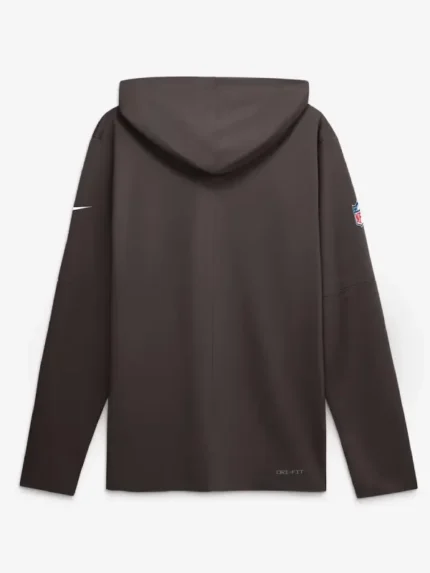 Men's Nike Brown Cleveland Browns Sideline Game On Lightweight Long Sleeve Hooded Dri-FIT Top