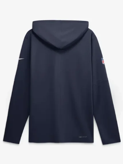 Men's Nike Navy Denver Broncos Sideline Game On Lightweight Long Sleeve Hooded Dri-FIT Top