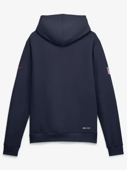 Men's Nike Navy New England Patriots Sideline Standard Issue Top Prospect Dri-FIT Hoodie